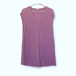Pure Jill Orchid Linen Cotton Slouchy Sleeveless Tunic Sweater Top SZ S